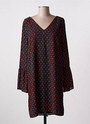 Rochie scurtă croială fluidă mâneci lungi negru LPB femeie