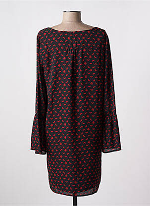 Rochie scurtă croială fluidă mâneci lungi negru LPB femeie