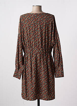 Rochie midi imprimeu floral mâneci lungi maro LILI & LALA femeie