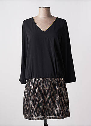 Rochie scurtă croială fluidă mâneci lungi negru SCHOOL RAG femeie