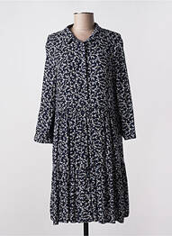 Rochie midi imprimeu floral mâneci lungi albastru C'EST BEAU LA VIE femme