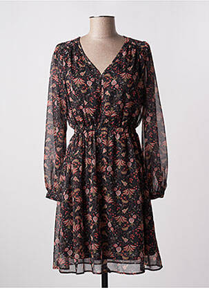 Rochie midi imprimeu floral mâneci lungi negru C'EST BEAU LA VIE femeie