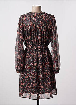 Rochie midi imprimeu floral mâneci lungi negru C'EST BEAU LA VIE femeie