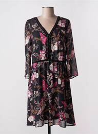 Rochie midi imprimeu floral mâneci 3/4 negru JUS D'ORANGE femme