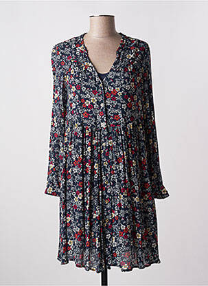 Rochie midi imprimeu floral mâneci lungi albastru ÉTYMOLOGIE femeie
