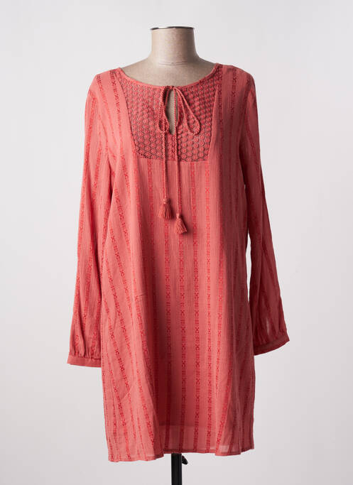 Rochie midi imprimeu fantezie mâneci lungi portocaliu LPB femme