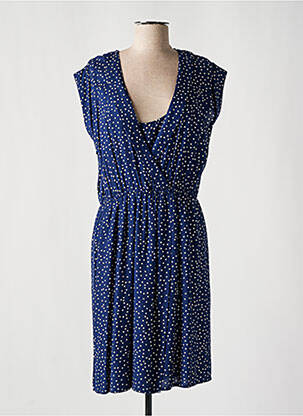 Rochie midi mâneci scurte mâneci scurte albastru C'EST BEAU LA VIE femeie