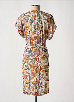 Rochie midi imprimeu floral mâneci scurte bej DIANE LAURY femeie