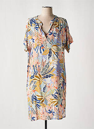 Rochie midi imprimeu floral mâneci scurte albastru LE PETIT BAIGNEUR femeie