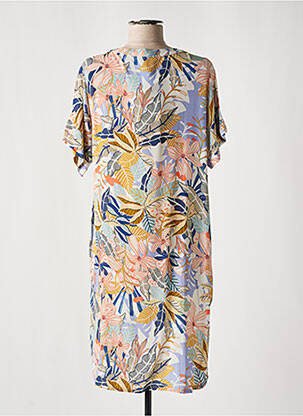 Rochie midi imprimeu floral mâneci scurte albastru LE PETIT BAIGNEUR femeie