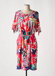 Rochie midi imprimeu floral mâneci scurte roșu DIANE LAURY femme