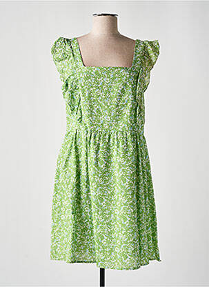 Rochie midi imprimeu floral mâneci scurte verde INSPIRATION STUDIO femeie