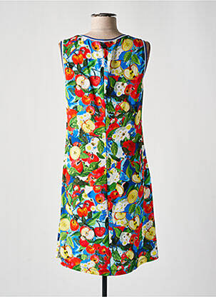 Rochie midi imprimeu floral fără mâneci albastru MALOKA femeie