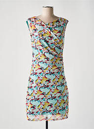 Rochie midi imprimeu floral mâneci scurte albastru SMASH WEAR femme
