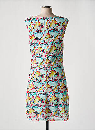 Rochie midi imprimeu floral mâneci scurte albastru SMASH WEAR femeie