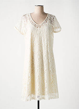 Rochie midi mâneci scurte mâneci scurte bej LE PETIT BAIGNEUR femeie