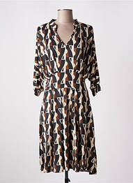 Rochie midi mâneci 3/4 mâneci 3/4 maro A BELLE femeie