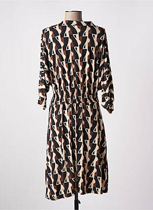 Rochie midi mâneci 3/4 mâneci 3/4 maro A BELLE femeie