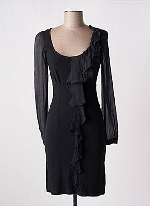 Rochie midi mâneci lungi mâneci lungi negru KING KONG femeie
