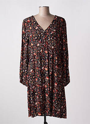 Rochie midi imprimeu floral mâneci lungi negru C'EST BEAU LA VIE femeie