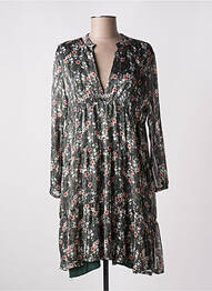 Rochie midi imprimeu floral mâneci lungi verde RUE DES ABBESSES femeie
