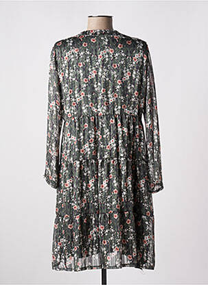 Rochie midi imprimeu floral mâneci lungi verde RUE DES ABBESSES femeie