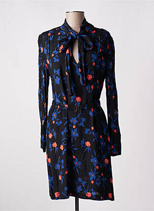 Rochie midi imprimeu floral mâneci lungi albastru SUNCOO femeie