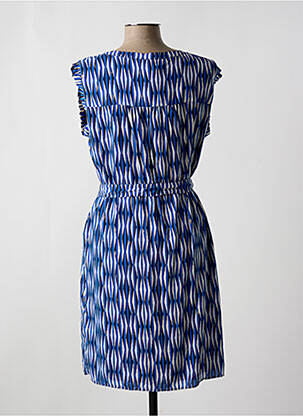 Rochie midi imprimeu fantezie mâneci scurte albastru PAUSE CAFE femeie