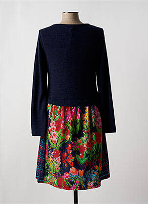 Rochie midi imprimeu floral mâneci lungi albastru MALOKA femeie
