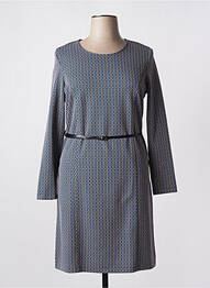 Rochie midi imprimeu fantezie mâneci lungi albastru DIANE LAURY femme