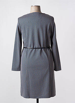 Rochie midi imprimeu fantezie mâneci lungi albastru DIANE LAURY femeie