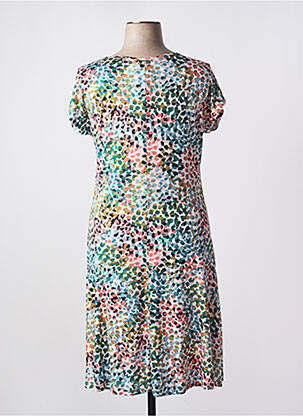 Rochie midi imprimeu fantezie mâneci scurte verde TELMAIL femeie
