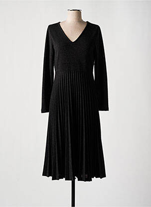 Rochie midi croială fluidă mâneci lungi negru MALOKA femeie