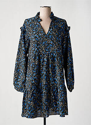 Rochie scurtă croială fluidă mâneci lungi albastru MUSY MUSE femeie