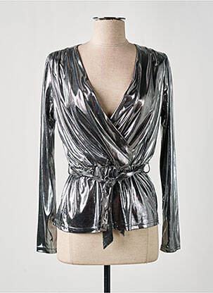 Cardigan petrecut elasticitate argintiu MOD.STYLE femeie