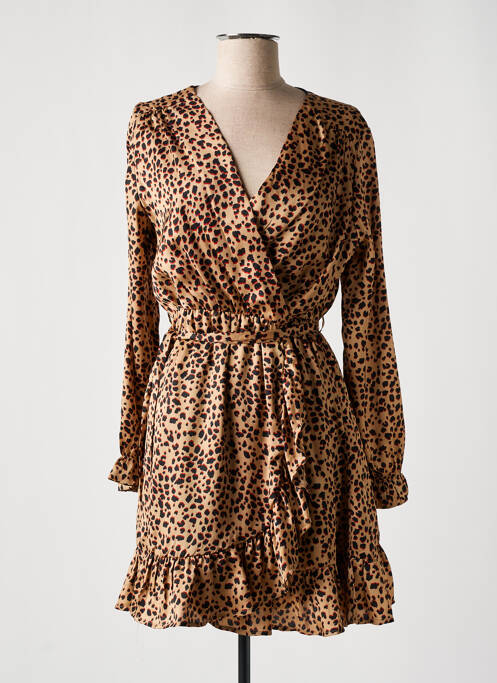 Rochie midi bej MOD. STYLE femeie