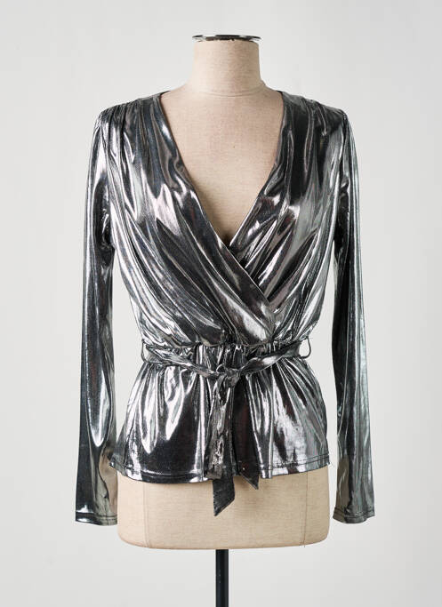 Cardigan petrecut argintiu MOD.STYLE femeie