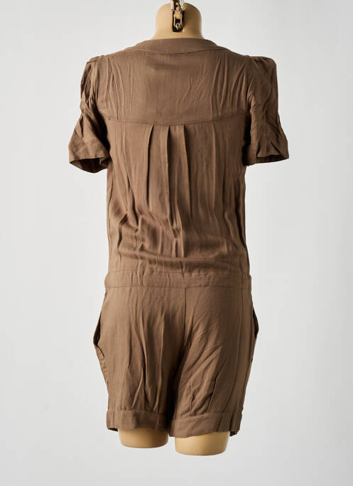 Salopetă scurtă croială fluidă mâneci scurte maro SCARLET ROOS femme