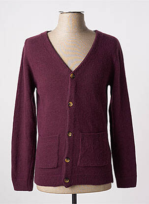 Vestă cu mâneci lungi guler în v violet KNOWLEDGE COTTON APPAREL bărbat