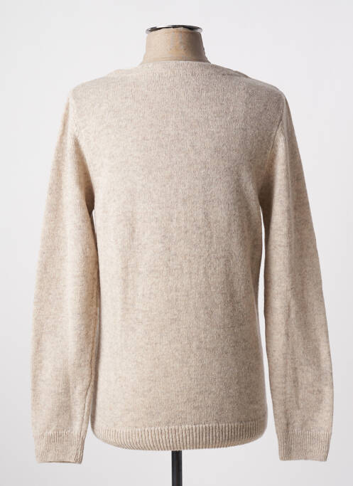 Vestă cu mâneci lungi guler în v bej KNOWLEDGE COTTON APPAREL homme