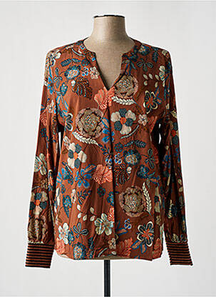 Tunică mâneci lungi maro GEISHA femeie