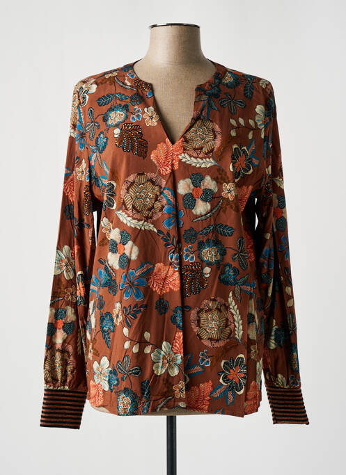Tunică mâneci lungi maro GEISHA femeie