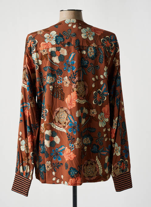 Tunică mâneci lungi maro GEISHA femeie