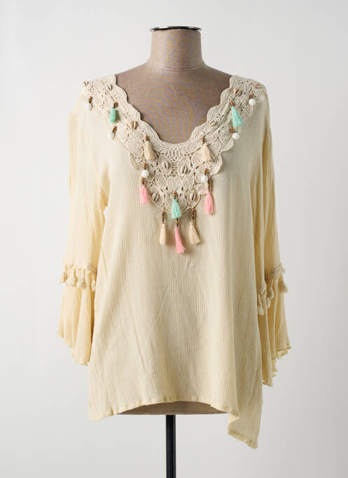 Tunică mâneci lungi bej AZARA femeie