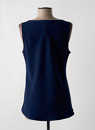 Top țesătură crep fără mâneci albastru EDAS femeie