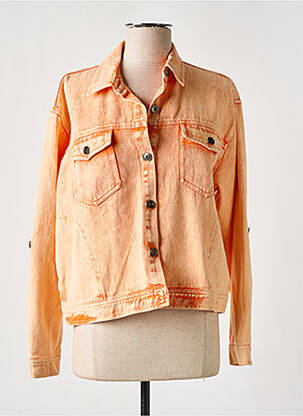 Jachete casual buzunare portocalie K-DESIGN femeie