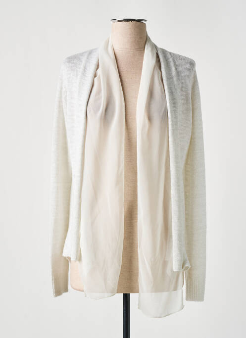 Vestă cu mâneci lungi alb AKELA KEY femeie