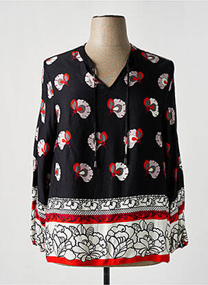 Bluză țesătură poplin mâneci lungi negru PAUSE CAFE femme