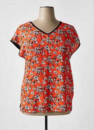 Tricou croială dreaptă mâneci scurte portocaliu TELMAIL femeie