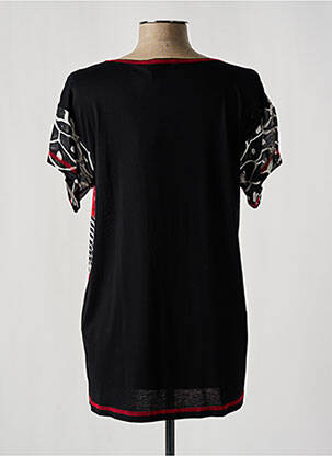 Top țesătură crep mâneci scurte negru KAKIE femeie
